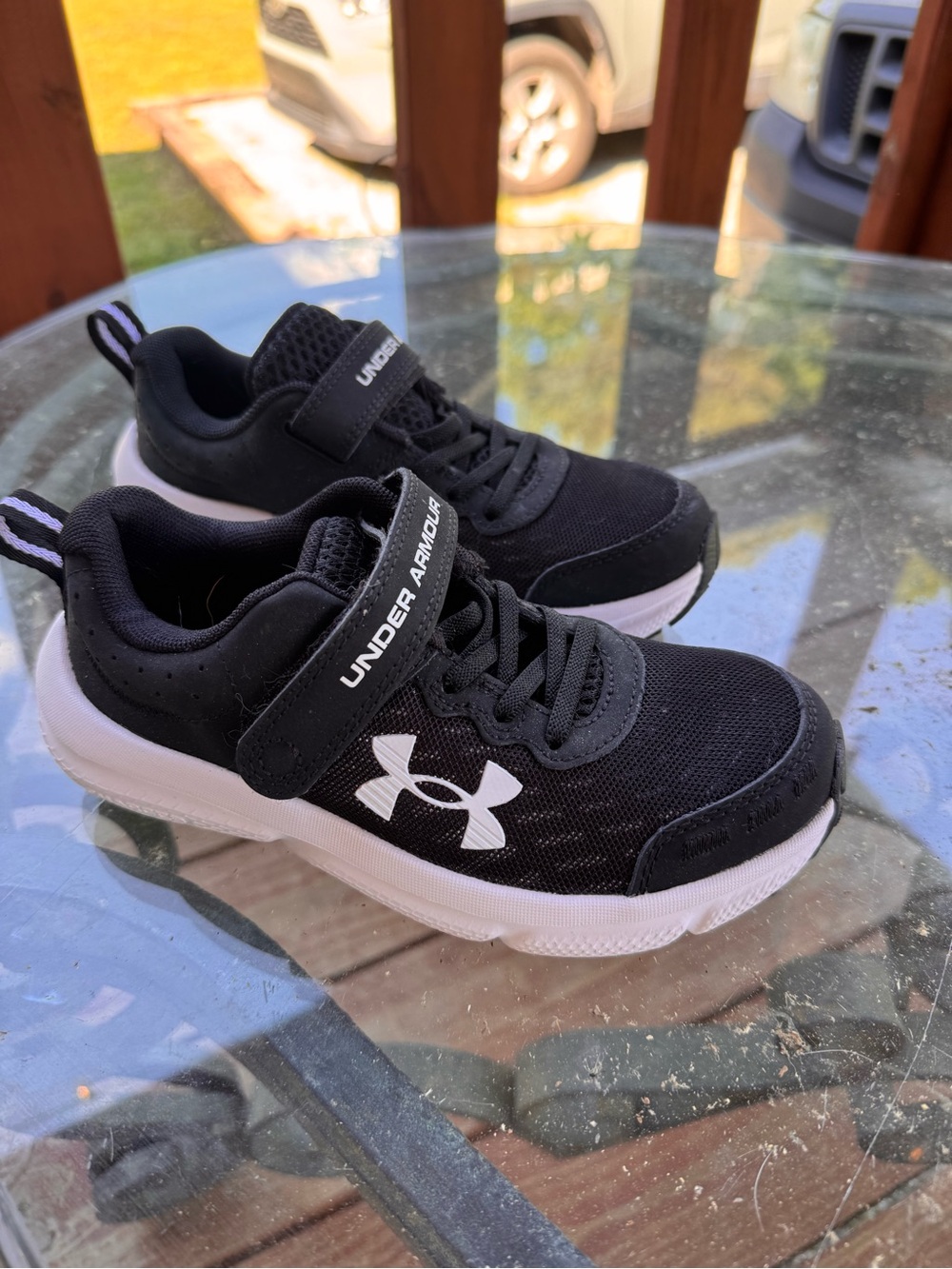 Under Armour Kids Black and White Athletic Sneakers